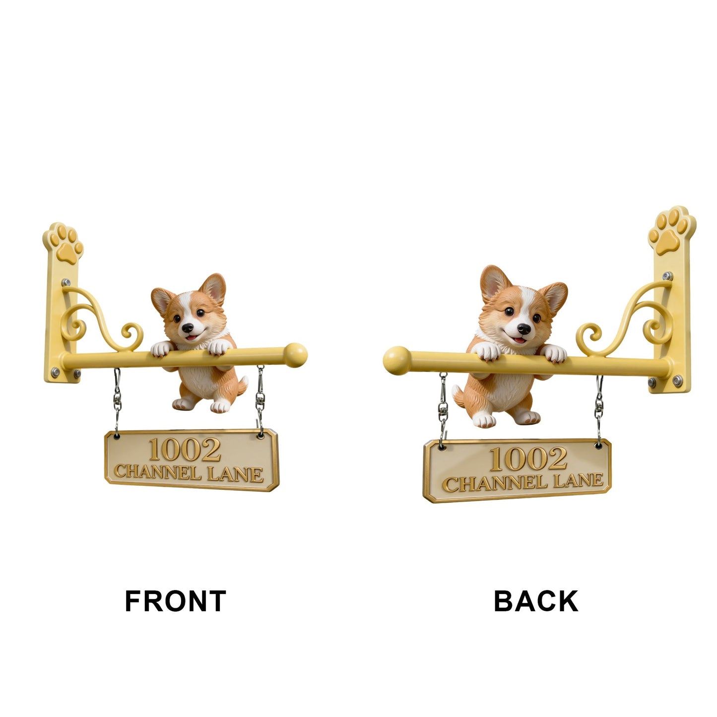 Puppy Home Address - Personalized Dog Wooden Wall Mount Sign