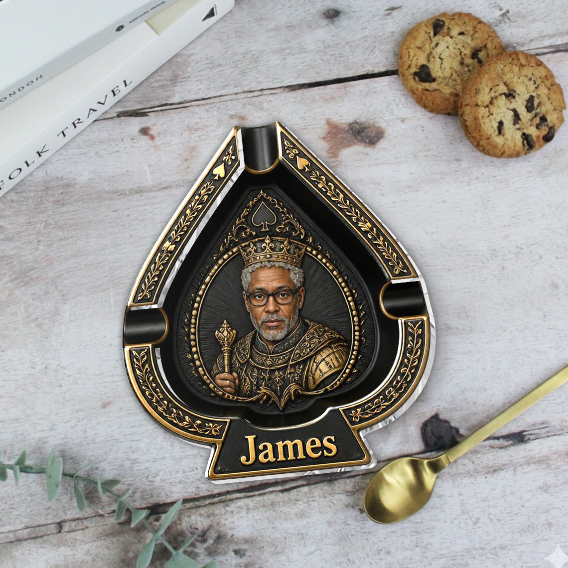 The King Of Spades - Personalized Real Men Catch-All Tray With Lighter