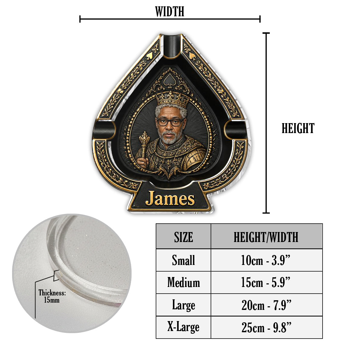 The King Of Spades - Personalized Real Men Catch-All Tray With Lighter