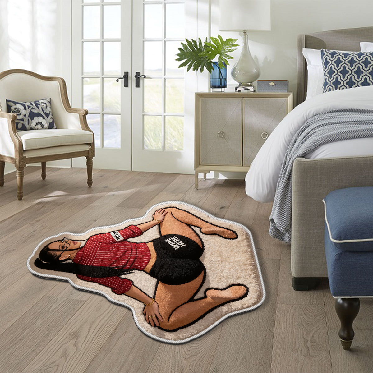 Wipe Here - Personalized Spicy Couple Non-Slip Tufted Rug