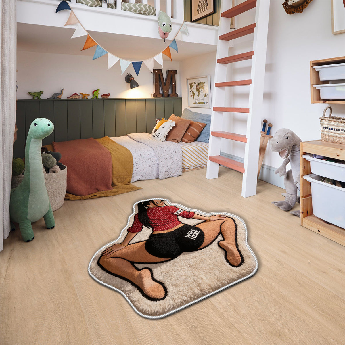 Wipe Here - Personalized Spicy Couple Non-Slip Tufted Rug
