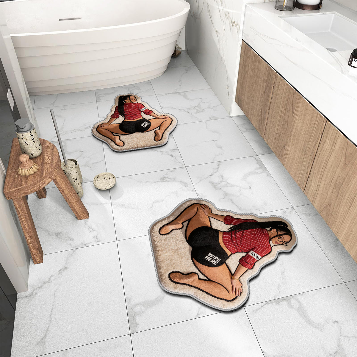 Wipe Here - Personalized Spicy Couple Non-Slip Tufted Rug