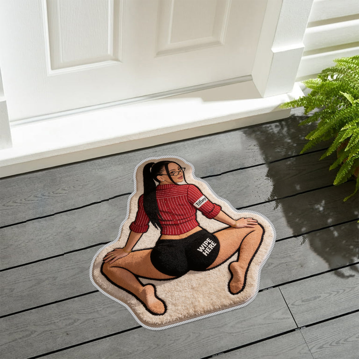 Wipe Here - Personalized Spicy Couple Non-Slip Tufted Rug