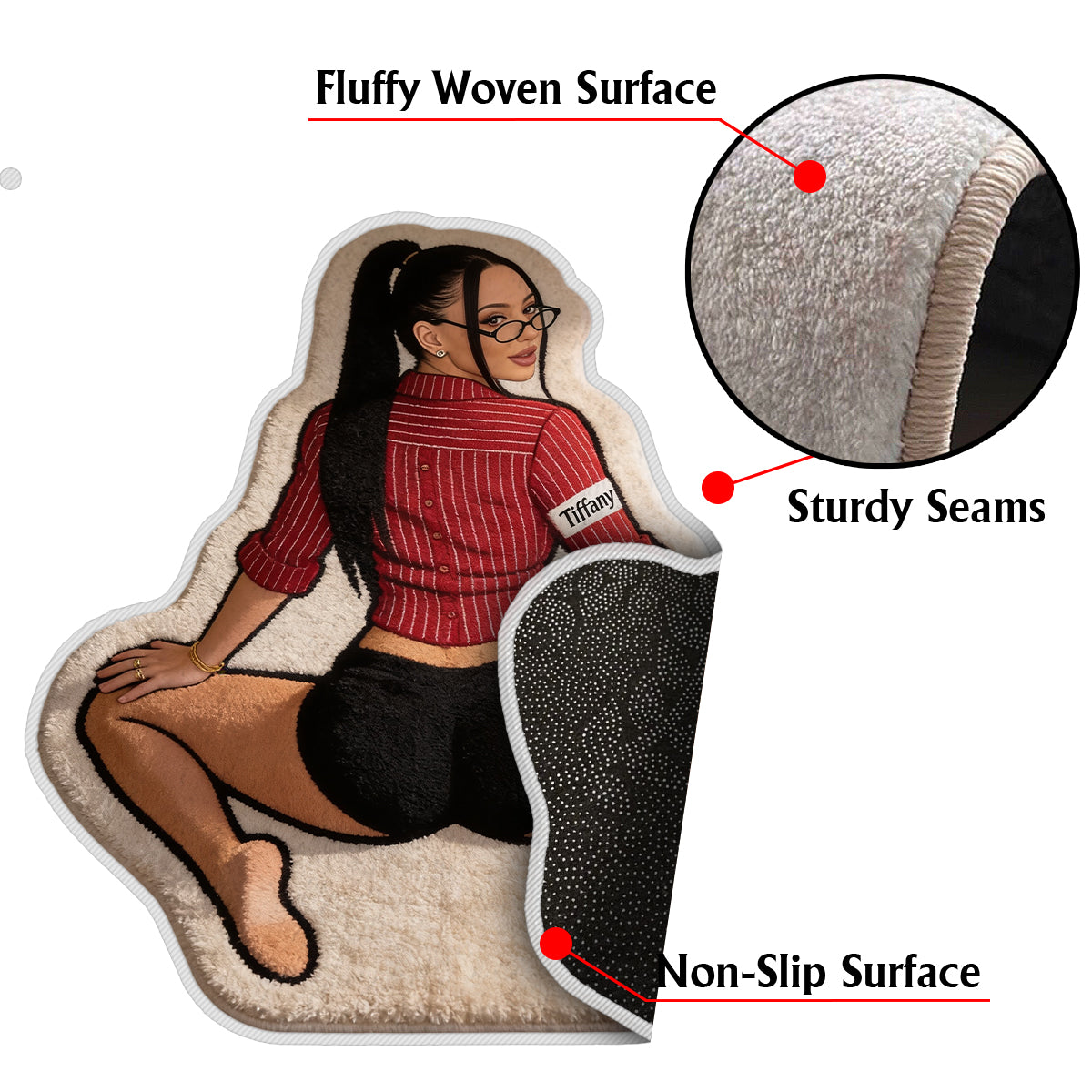 Wipe Here - Personalized Spicy Couple Non-Slip Tufted Rug