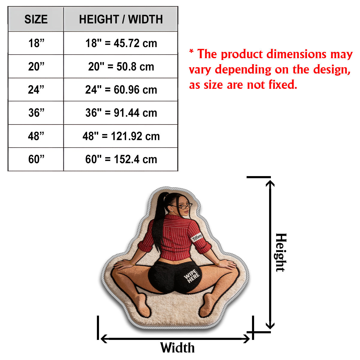 Wipe Here - Personalized Spicy Couple Non-Slip Tufted Rug