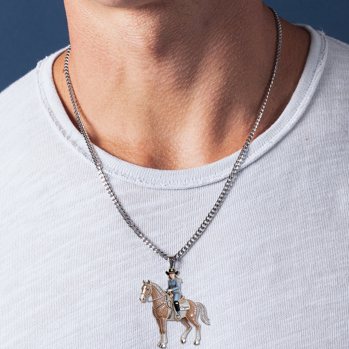 Love Horse - Personalized Horse Shaped Metal Pendant Necklace