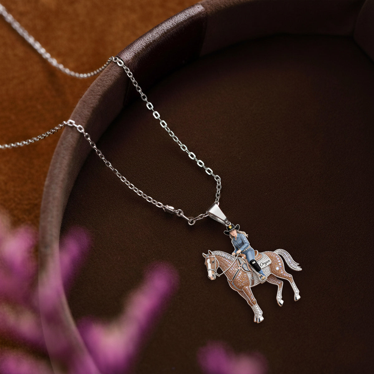 Love Horse - Personalized Horse Shaped Metal Pendant Necklace