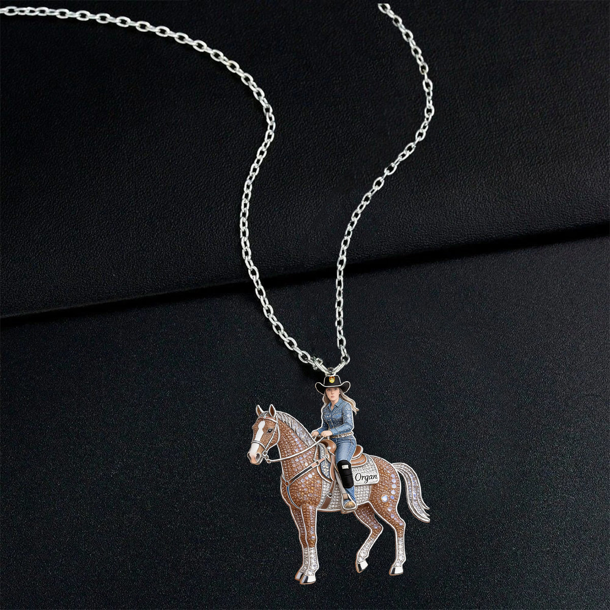 Love Horse - Personalized Horse Shaped Metal Pendant Necklace