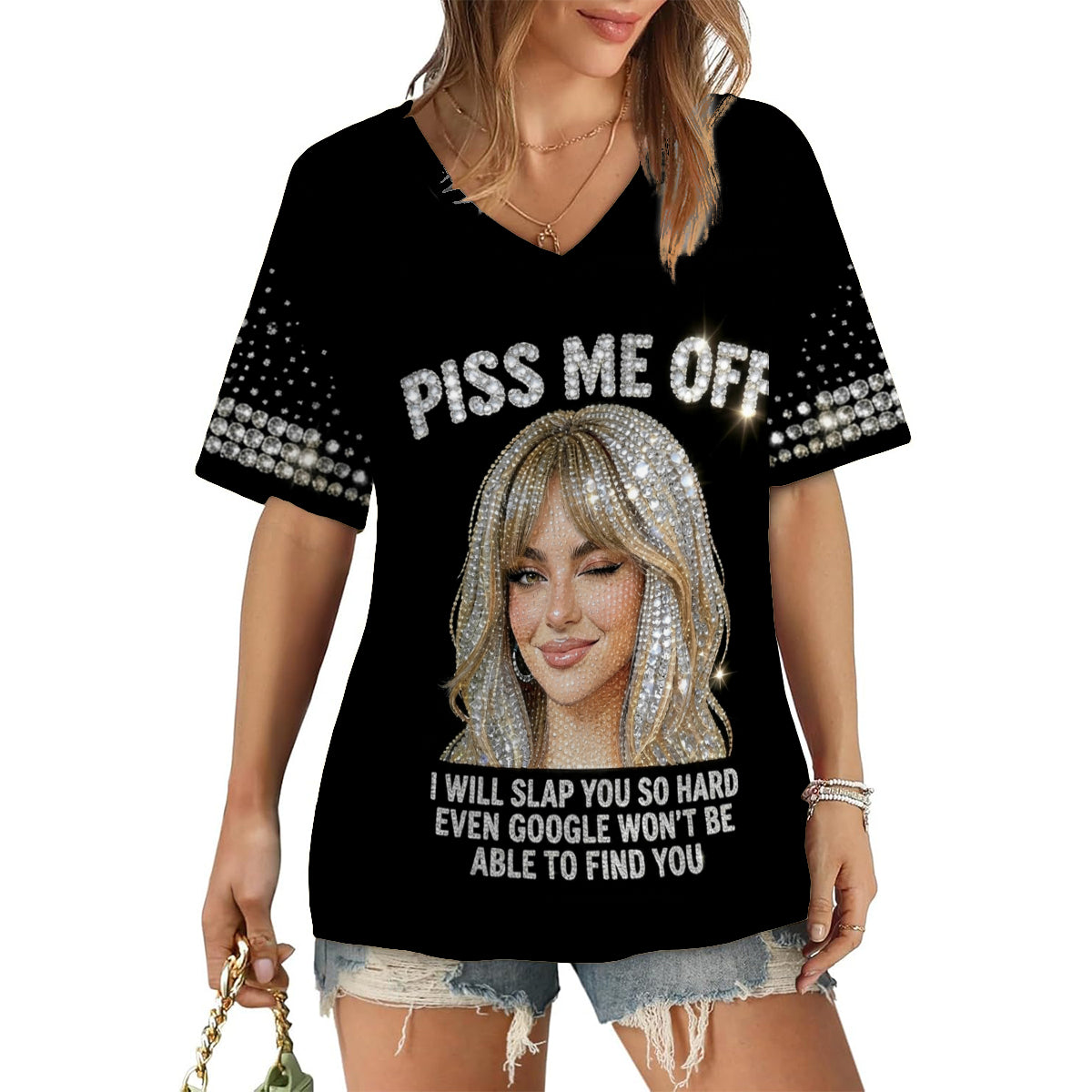 Piss Me Off - Personalized Sarcasm Fully Printed V-Neck T-Shirt
