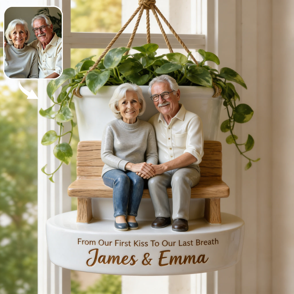 Love Grows Here - Personalized Couple Hanging Pot