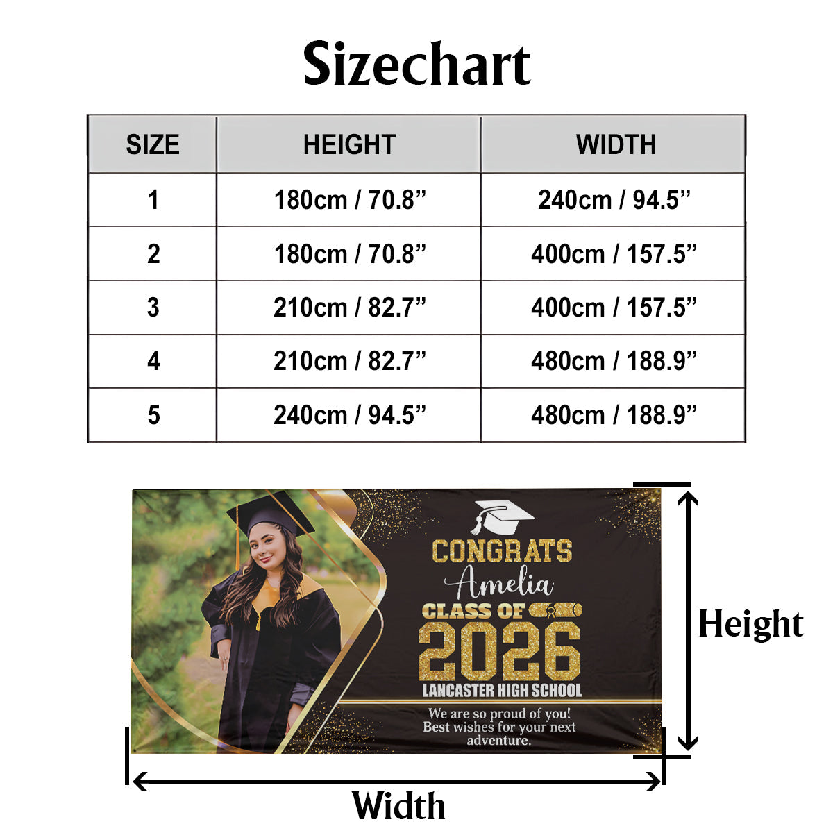 Our Pride & Joy Graduation 2026 Banner - Personalized Graduation Garage Door Banner