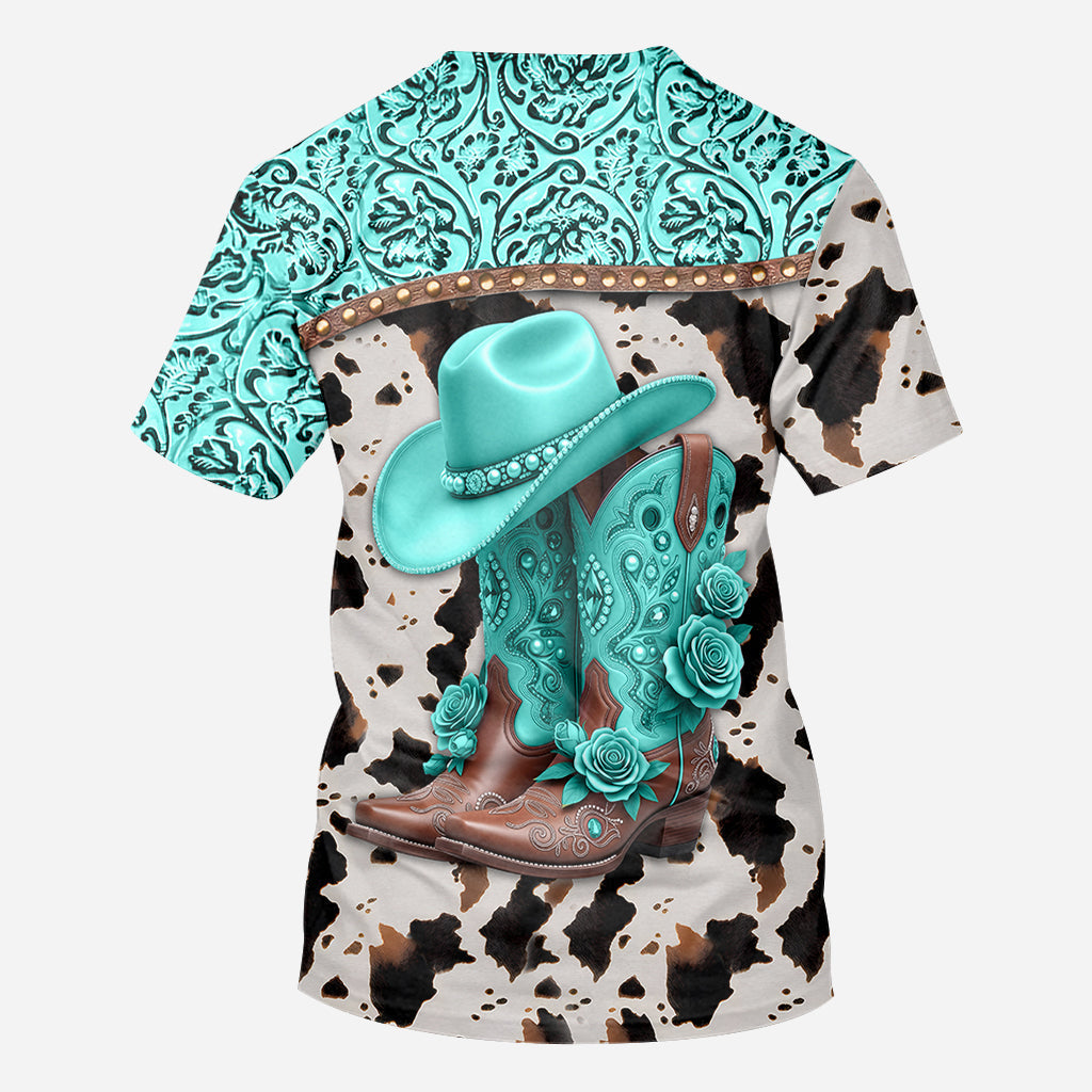 Western Cowgirl Boots - Personalized Cowgirl All Over Shirt