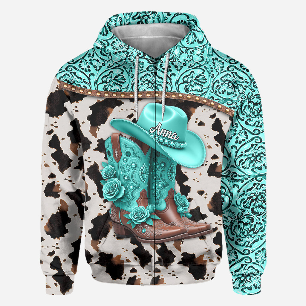 Western Cowgirl Boots - Personalized Cowgirl All Over Shirt