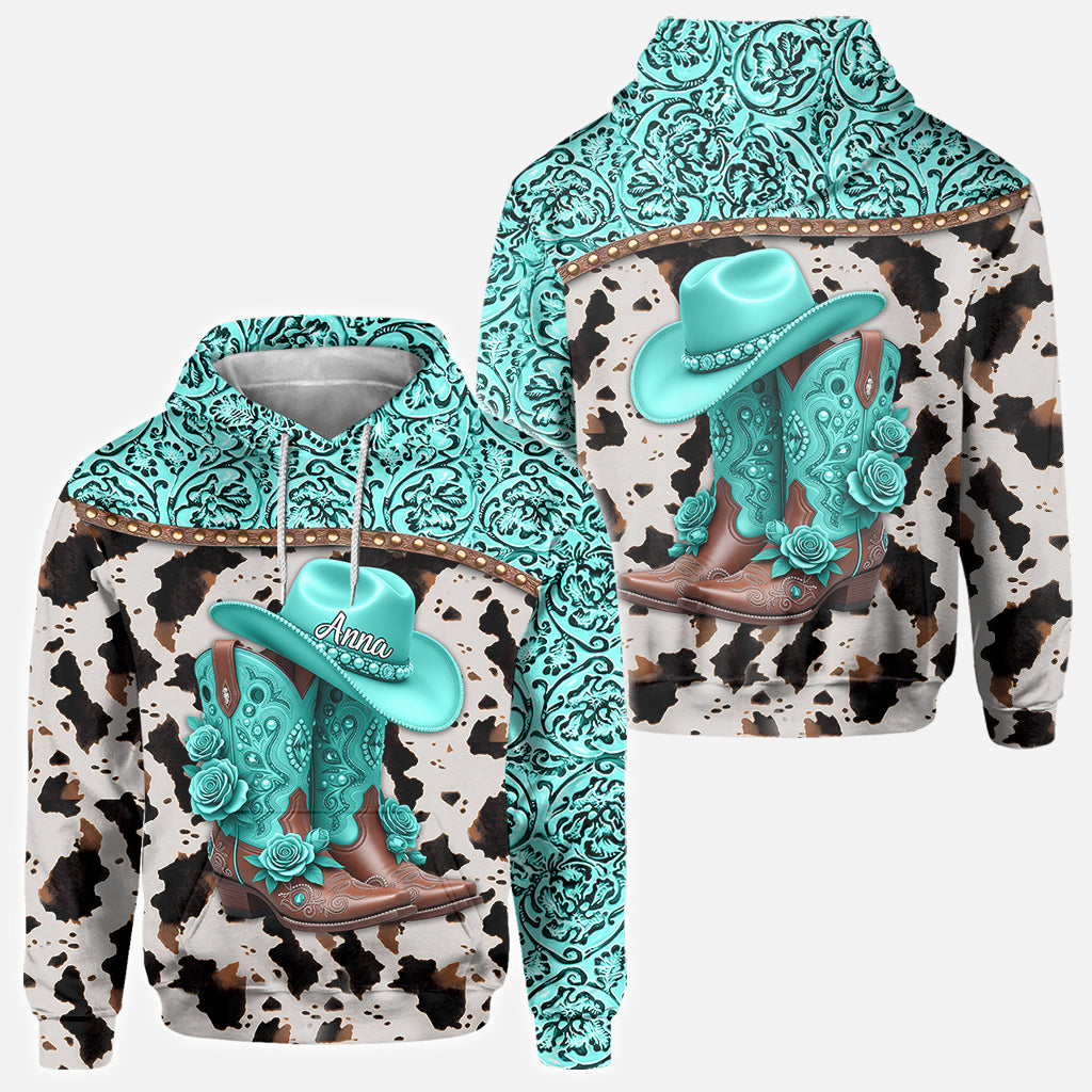 Western Cowgirl Boots - Personalized Cowgirl All Over Shirt