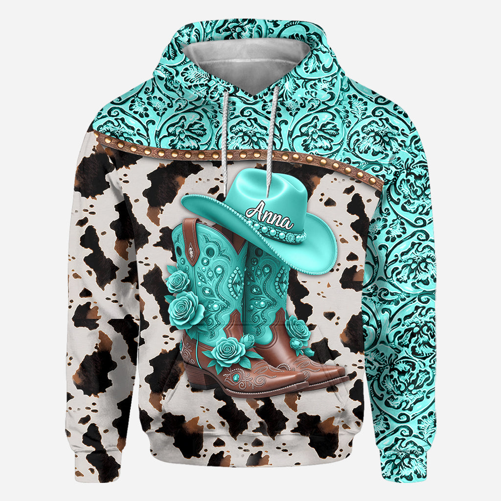 Western Cowgirl Boots - Personalized Cowgirl All Over Shirt