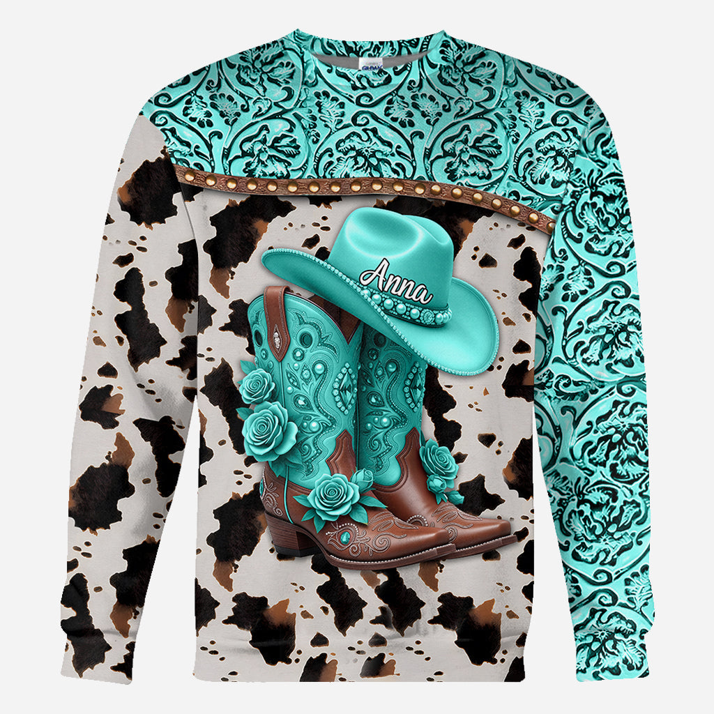 Western Cowgirl Boots - Personalized Cowgirl All Over Shirt
