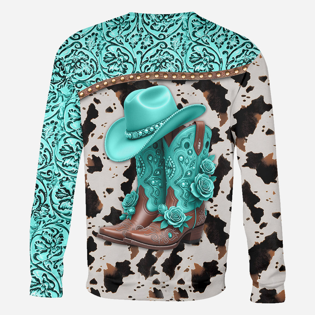 Western Cowgirl Boots - Personalized Cowgirl All Over Shirt