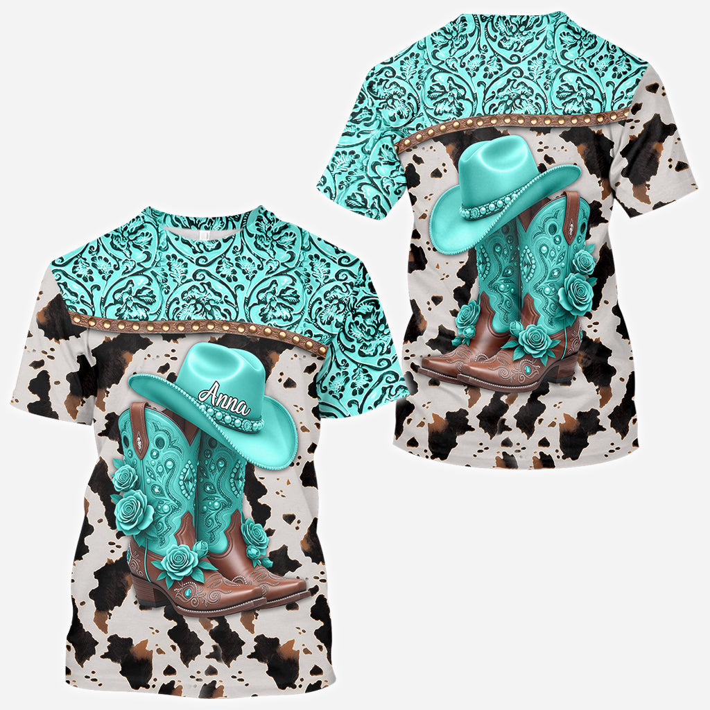 Western Cowgirl Boots - Personalized Cowgirl All Over Shirt