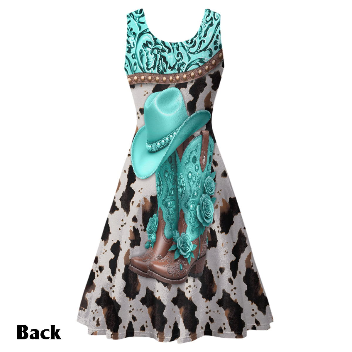 Western Cowgirl Boots - Personalized Cowgirl Sleeveless Dress