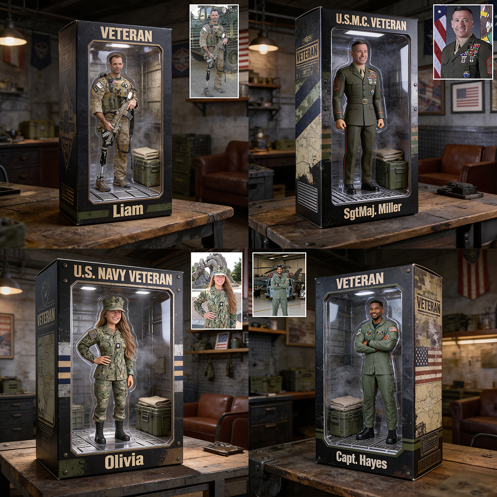 Military Hero Box - Personalized Veteran Custom Shaped Acrylic Plaque