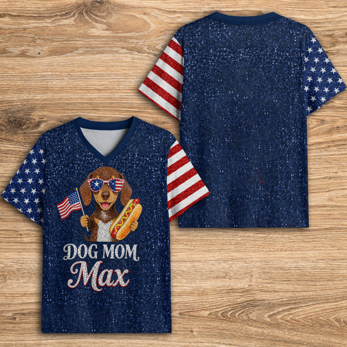 Patriotic Dog Owner - Personalized Dog Fully Printed V-Neck T-Shirt