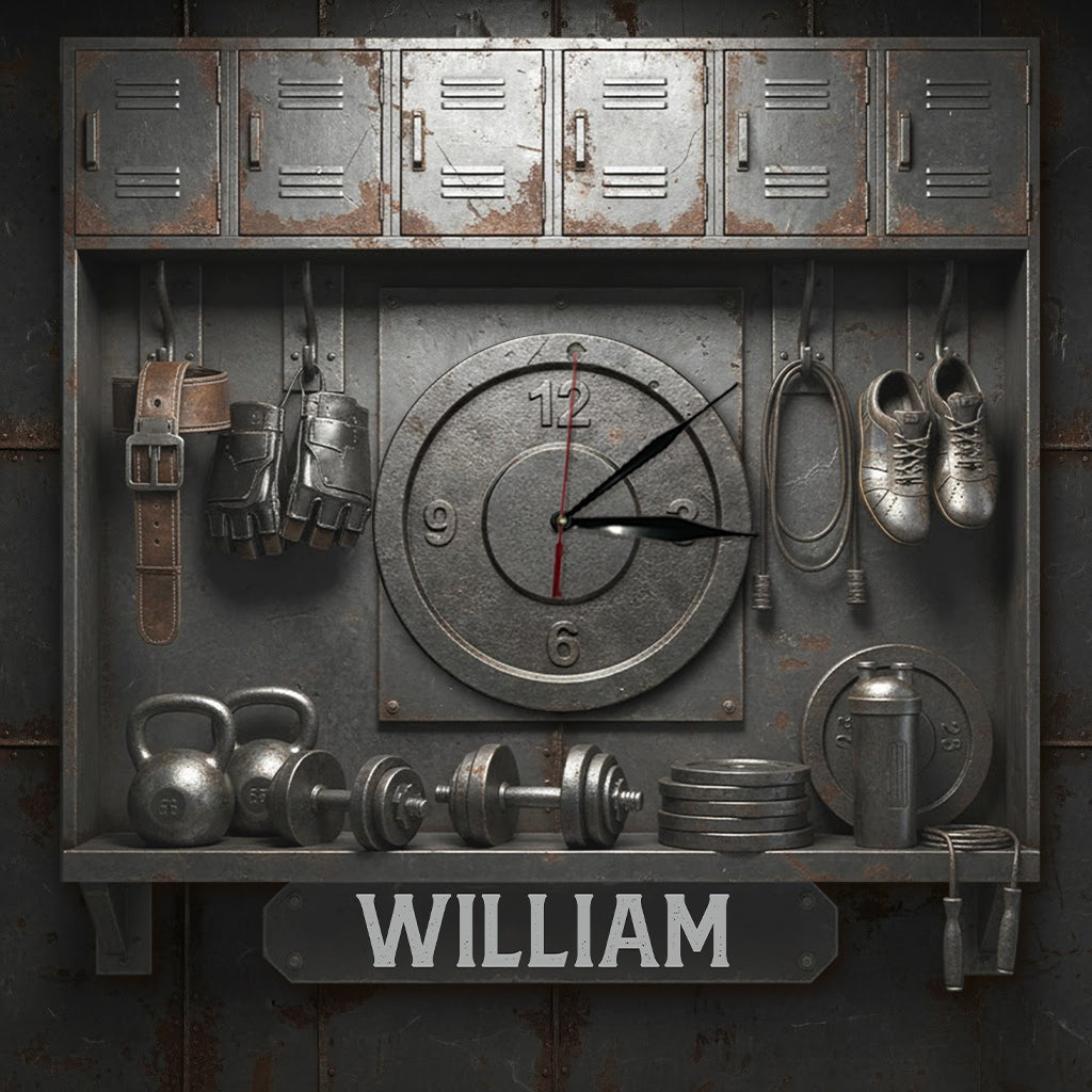 No Pain No Gain - Personalized Fitness LED Light Wall Clock