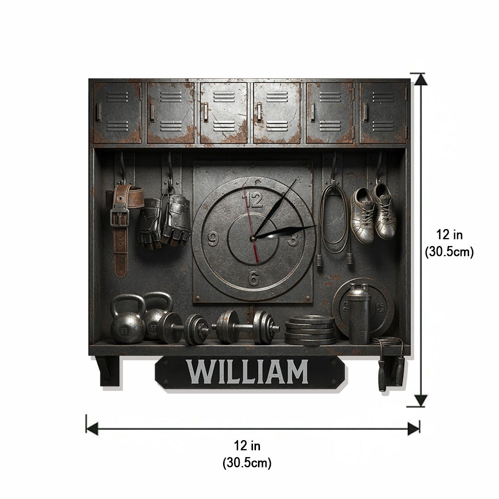 No Pain No Gain - Personalized Fitness LED Light Wall Clock