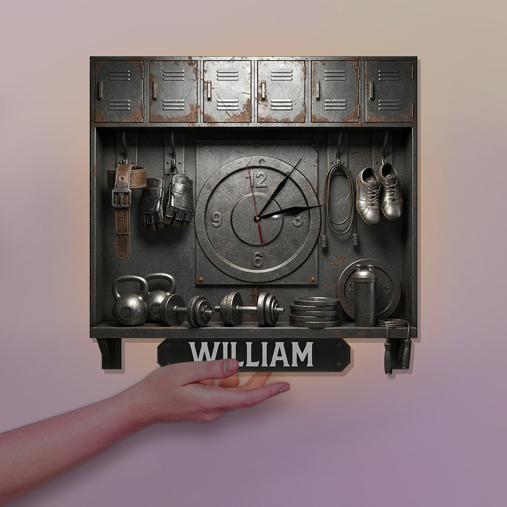 No Pain No Gain - Personalized Fitness LED Light Wall Clock