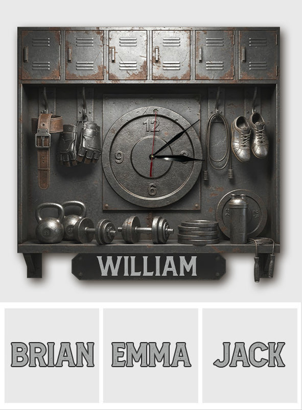 No Pain No Gain - Personalized Fitness LED Light Wall Clock