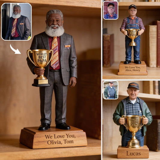 World's Best Papa - Personalized Grandpa Custom Shaped Wood Plaque