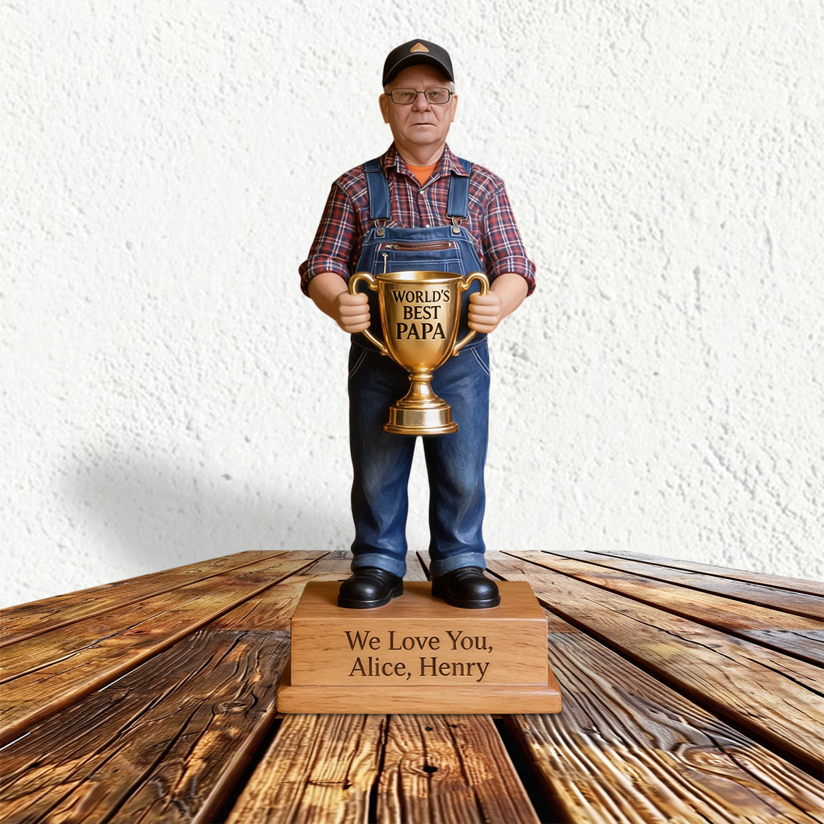 World's Best Papa - Personalized Grandpa Custom Shaped Wood Plaque