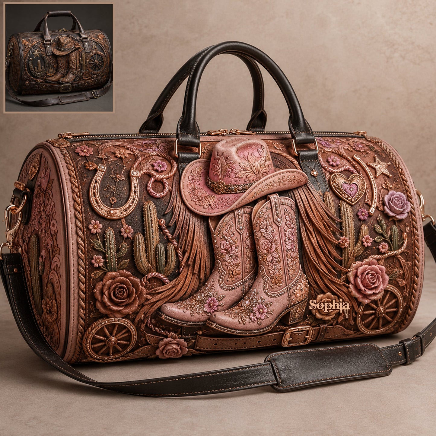 Western Spirit - Personalized Cowgirl Duffle Bag