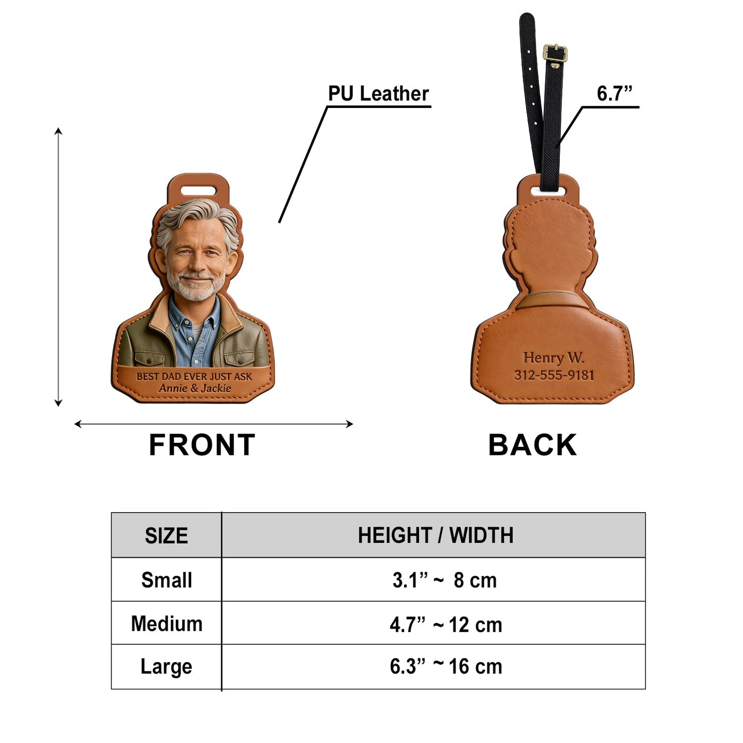 Never Far From Home - Personalized Father Luggage Tag