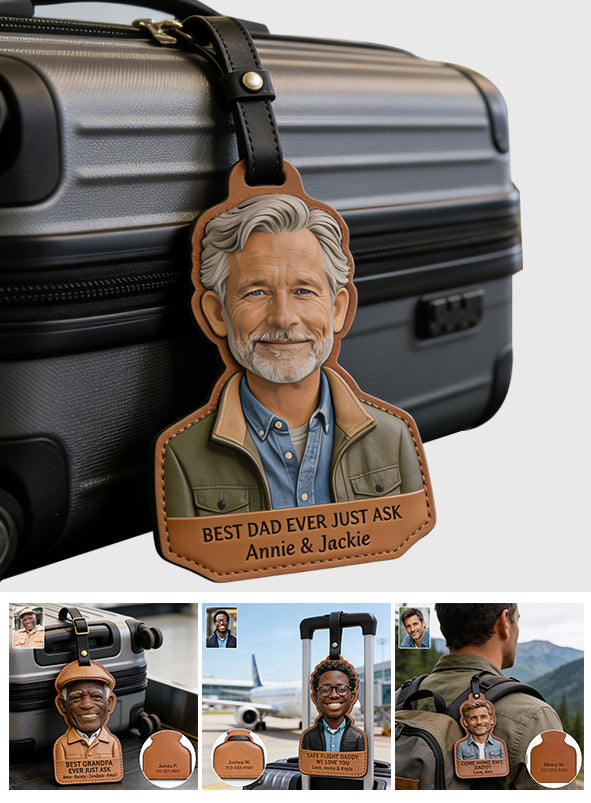 Never Far From Home - Personalized Father Luggage Tag