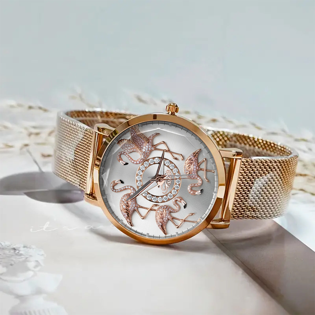 Love Flamingos - Personalized Flamingo Women Hand Watch