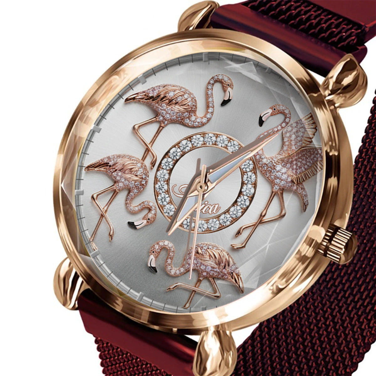 Love Flamingos - Personalized Flamingo Women Hand Watch