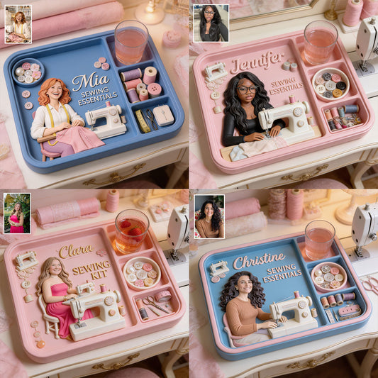 Sewing Kit - Personalized Sewing Wood Tray