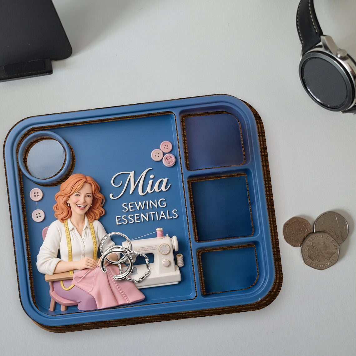 Sewing Kit - Personalized Sewing Wood Tray