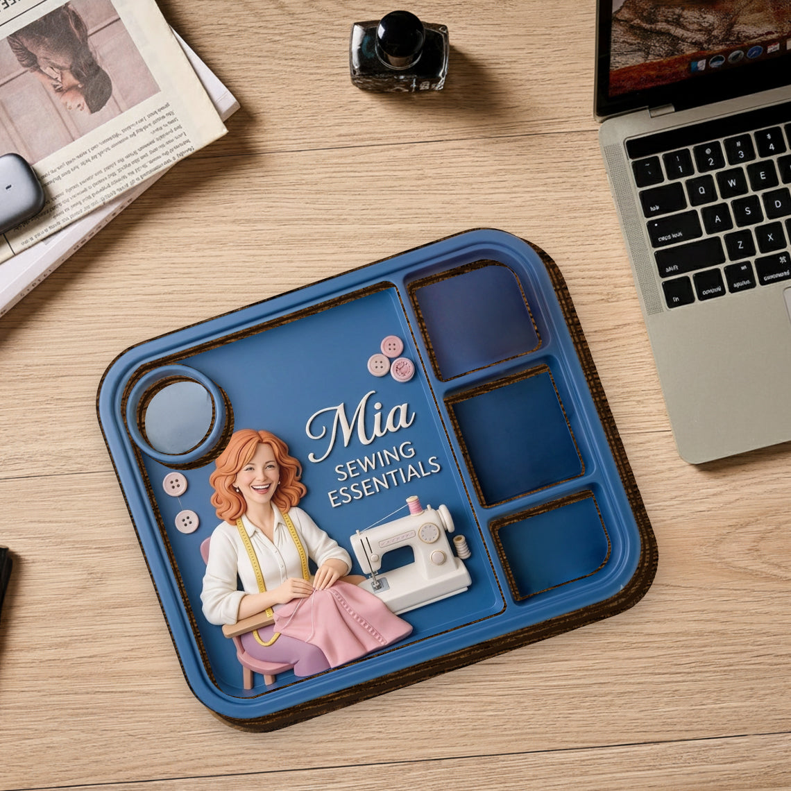 Sewing Kit - Personalized Sewing Wood Tray