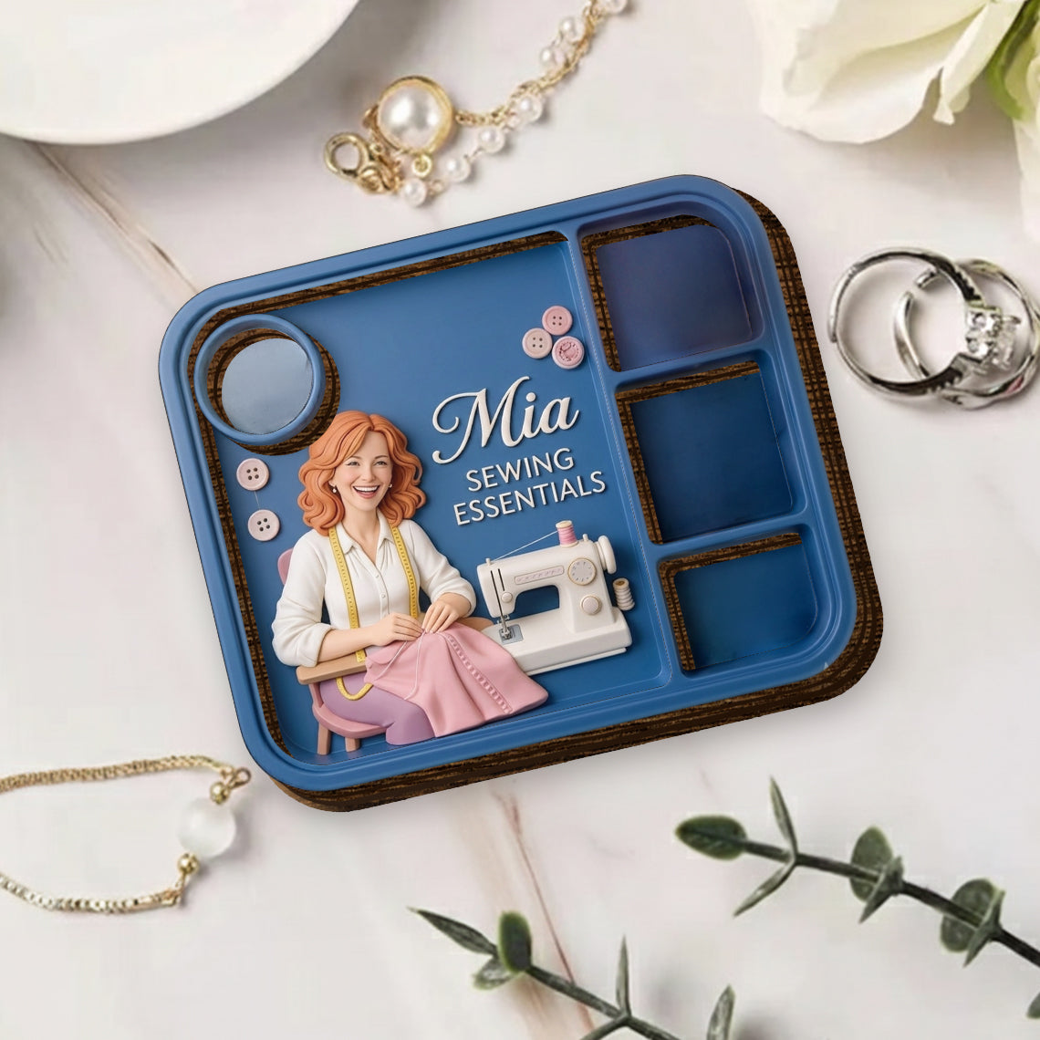 Sewing Kit - Personalized Sewing Wood Tray