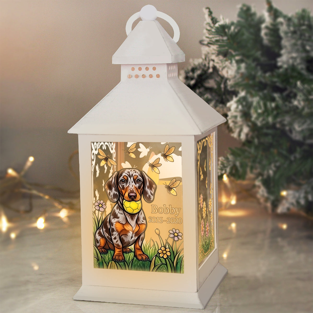 Sympathy Gift To Pet Owners - Personalized Dog Candle Lantern
