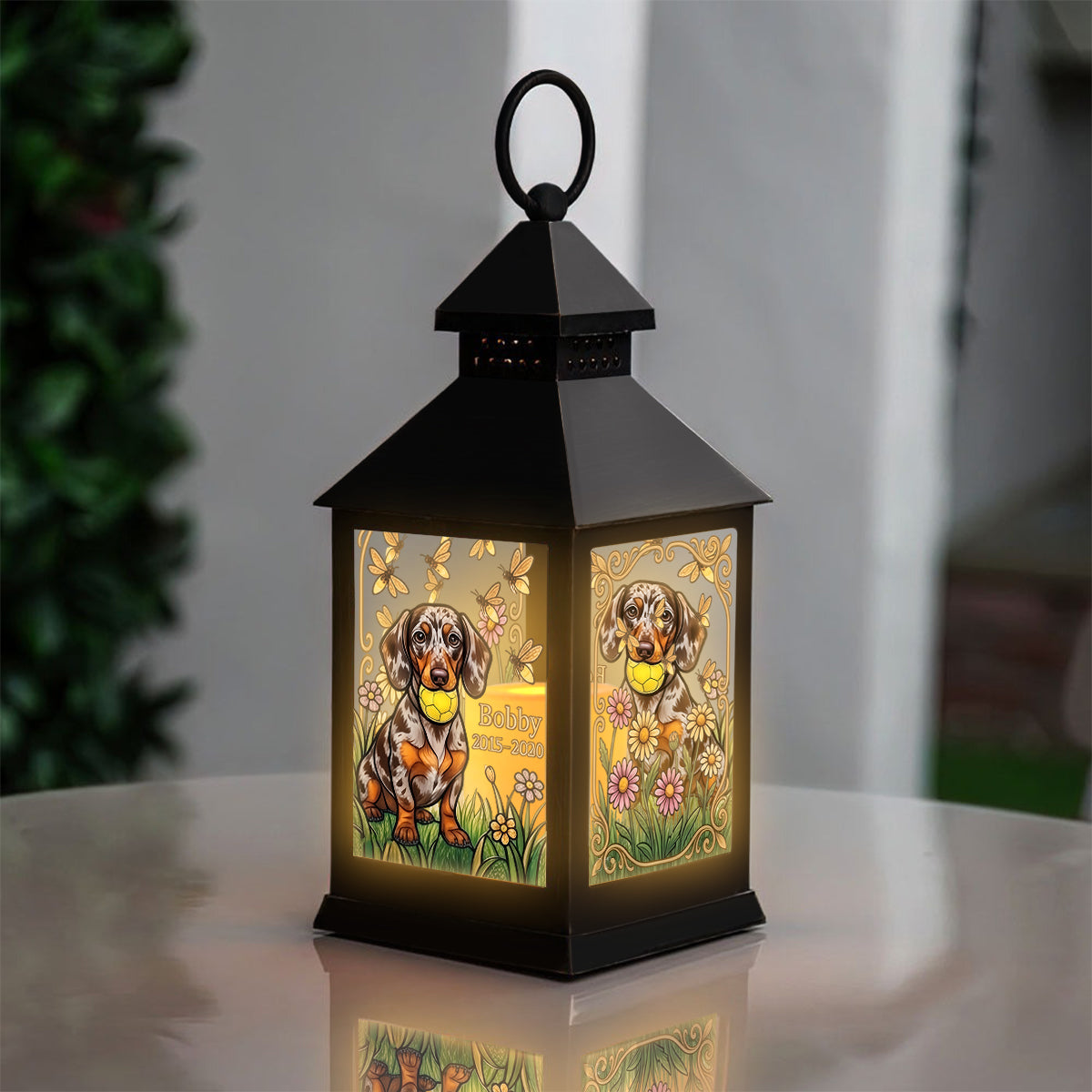 Sympathy Gift To Pet Owners - Personalized Dog Candle Lantern