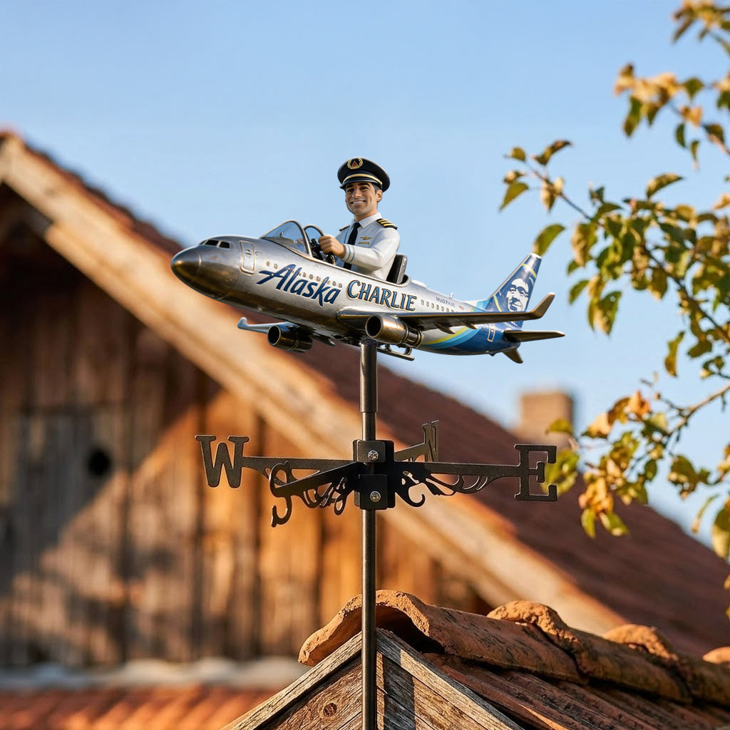 Pilot The Dream Job - Personalized Pilot Weather Vane