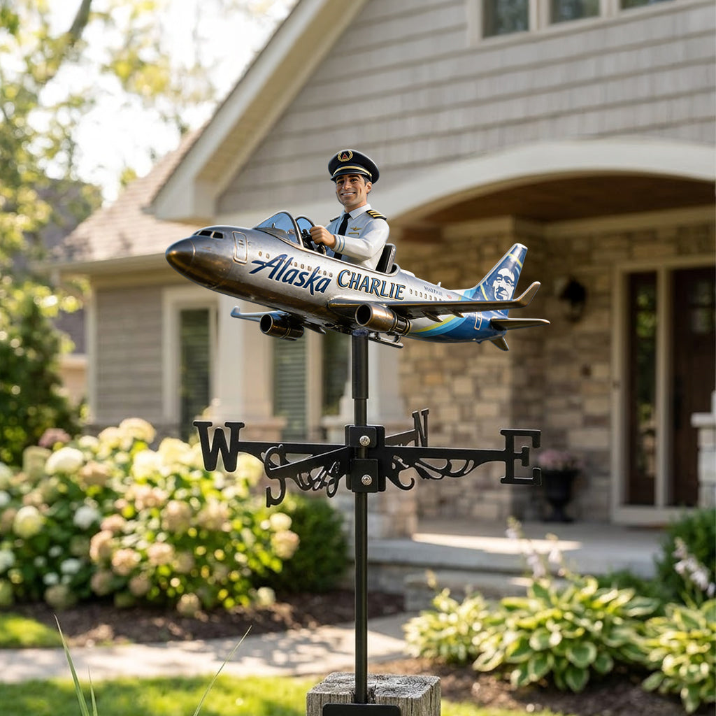 Pilot The Dream Job - Personalized Pilot Weather Vane