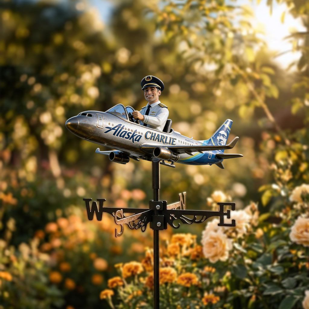 Pilot The Dream Job - Personalized Pilot Weather Vane