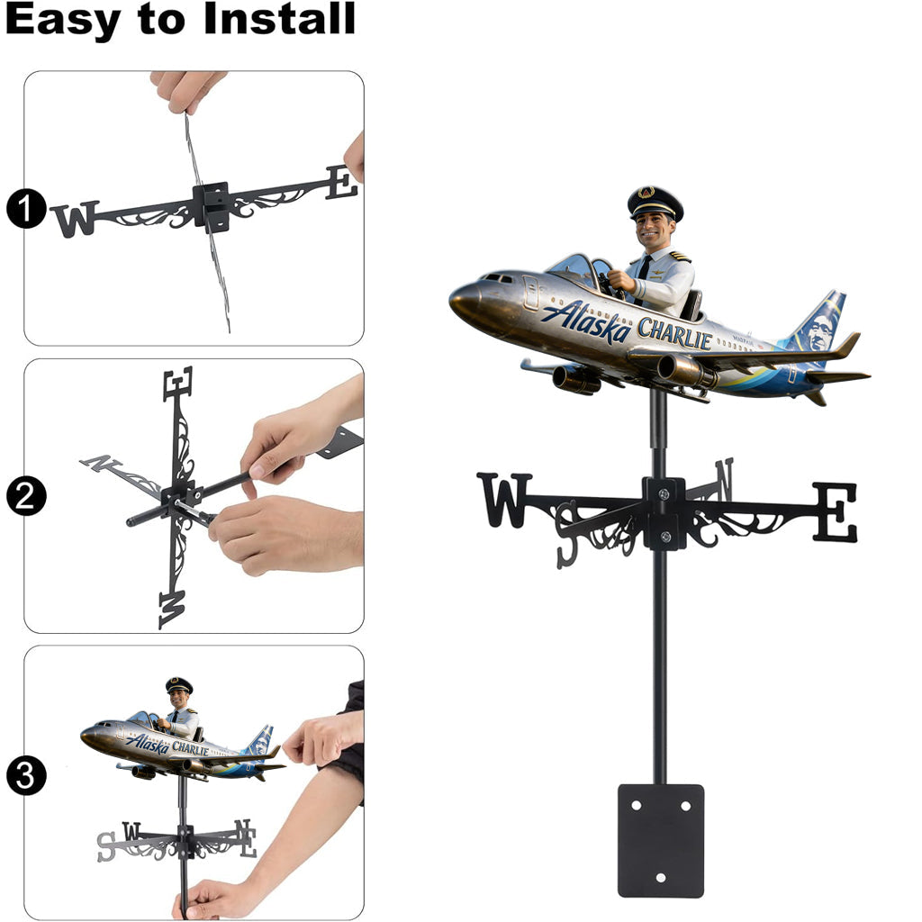 Pilot The Dream Job - Personalized Pilot Weather Vane