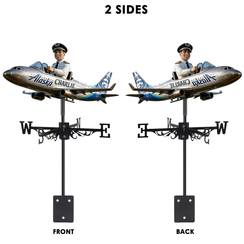 Pilot The Dream Job - Personalized Pilot Weather Vane