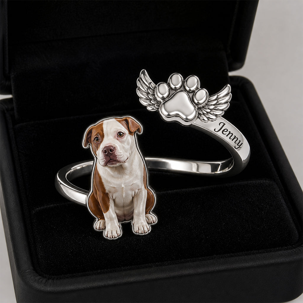 Pet Keepsake Gifts - Personalized Dog Adjustable Shaped Ring