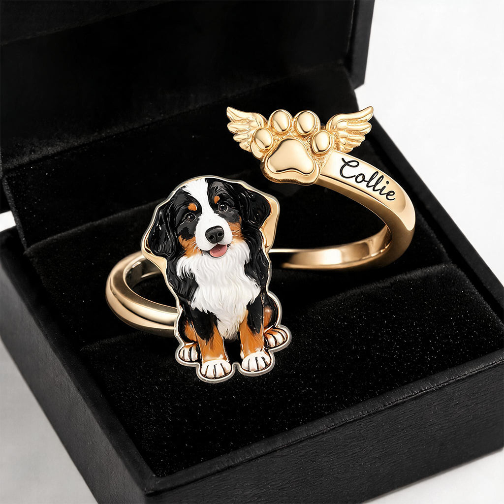 Pet Keepsake Gifts - Personalized Dog Adjustable Shaped Ring