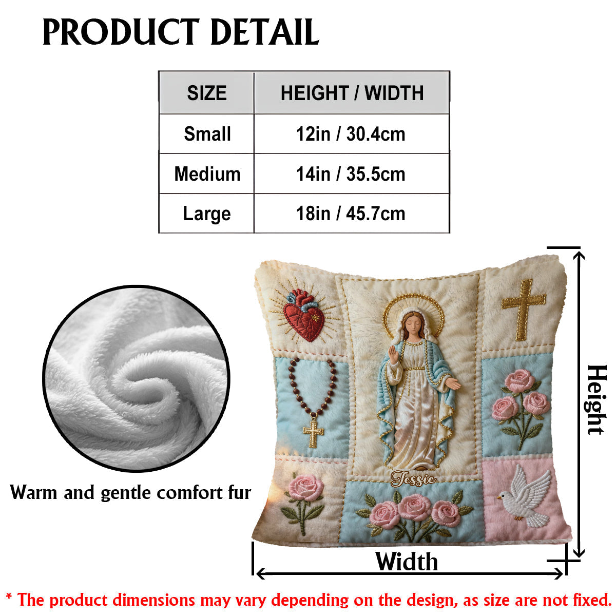 Our Lady - Personalized Christian Faux Fur Square Pillow